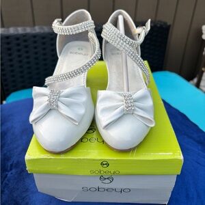SOBEYO Sparkling White Kids Dress Shoes